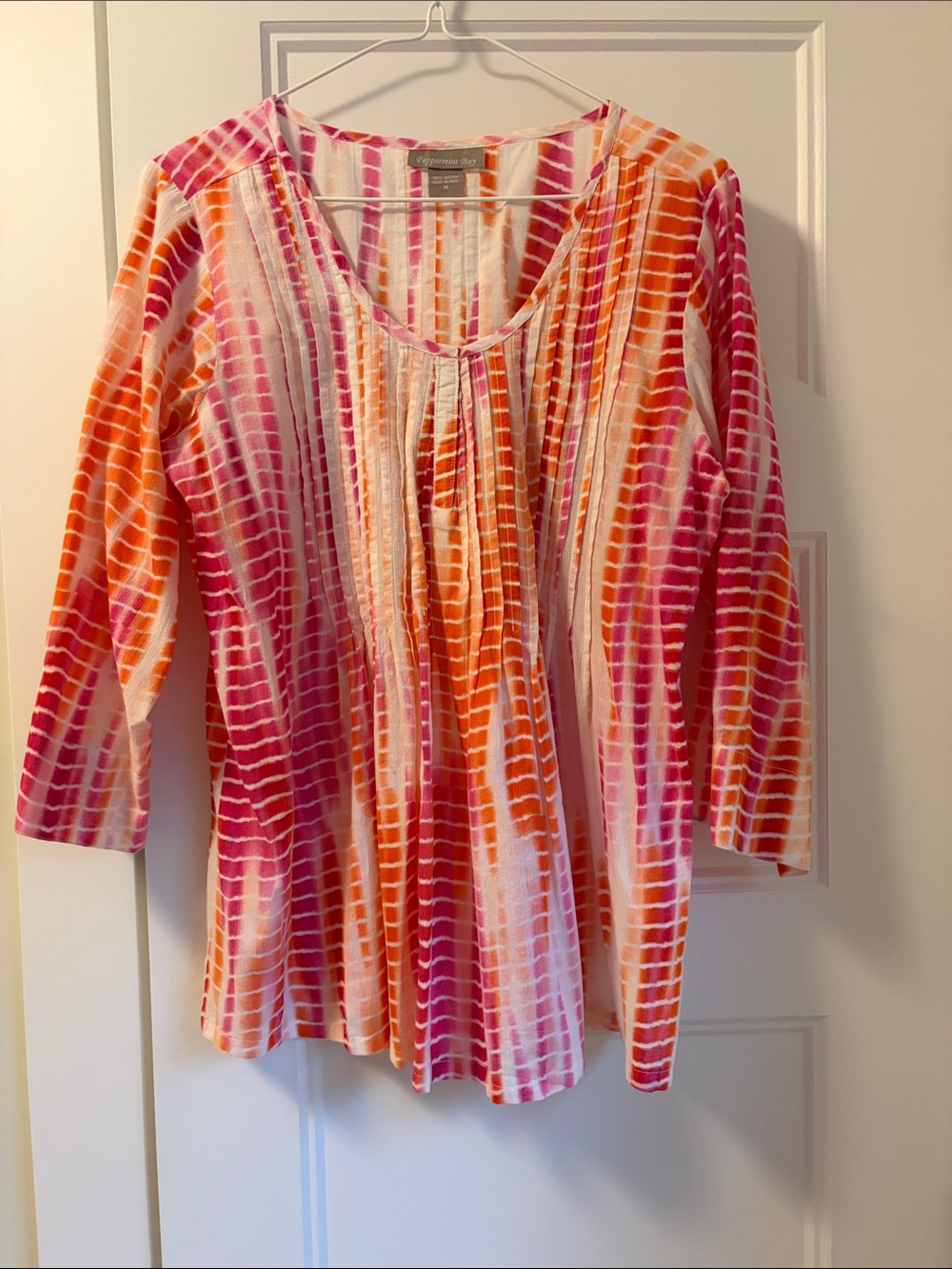 100% cotton 3/4 sleeve blouse